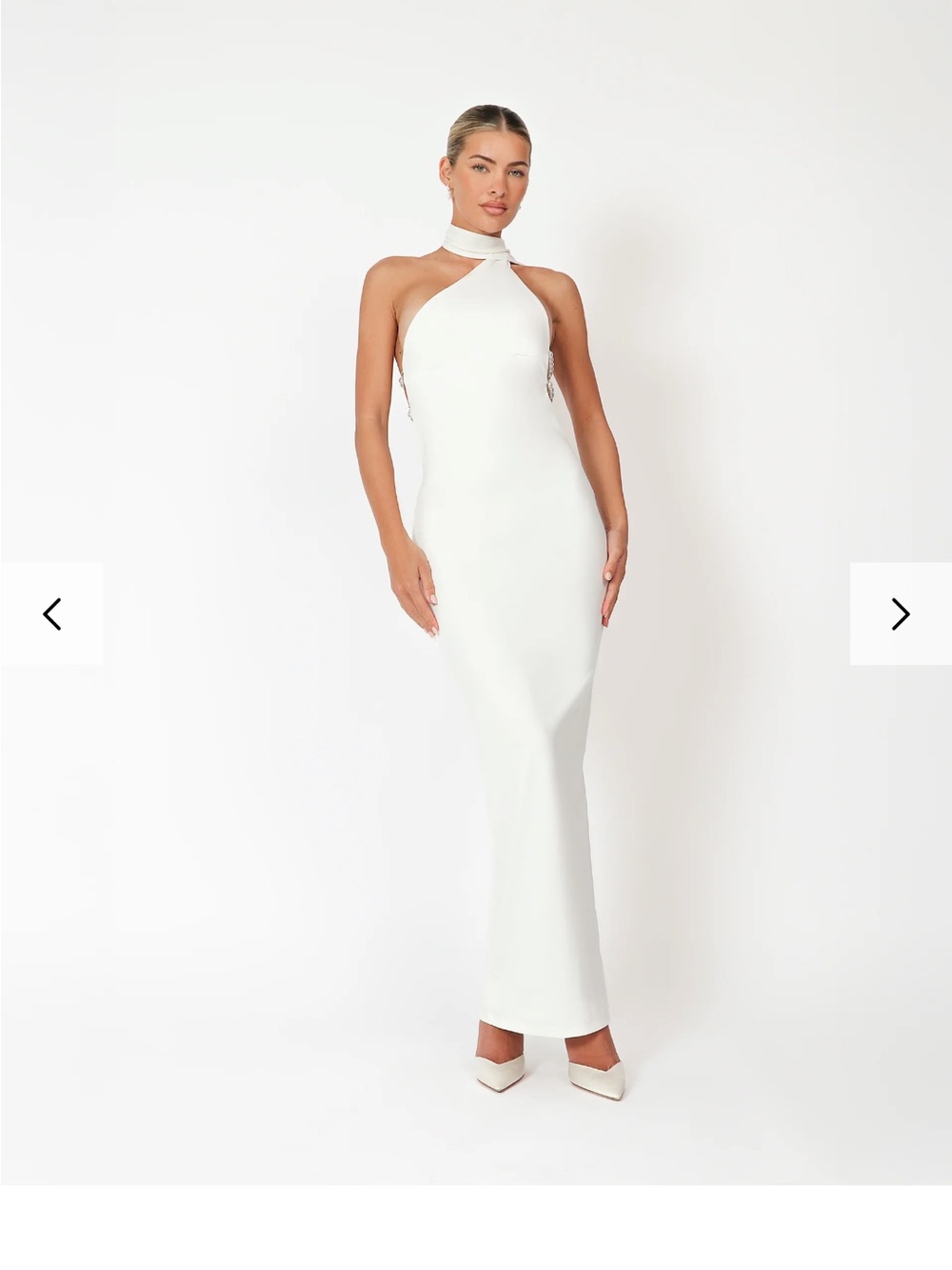 Elegant White Halter Maxi Dress